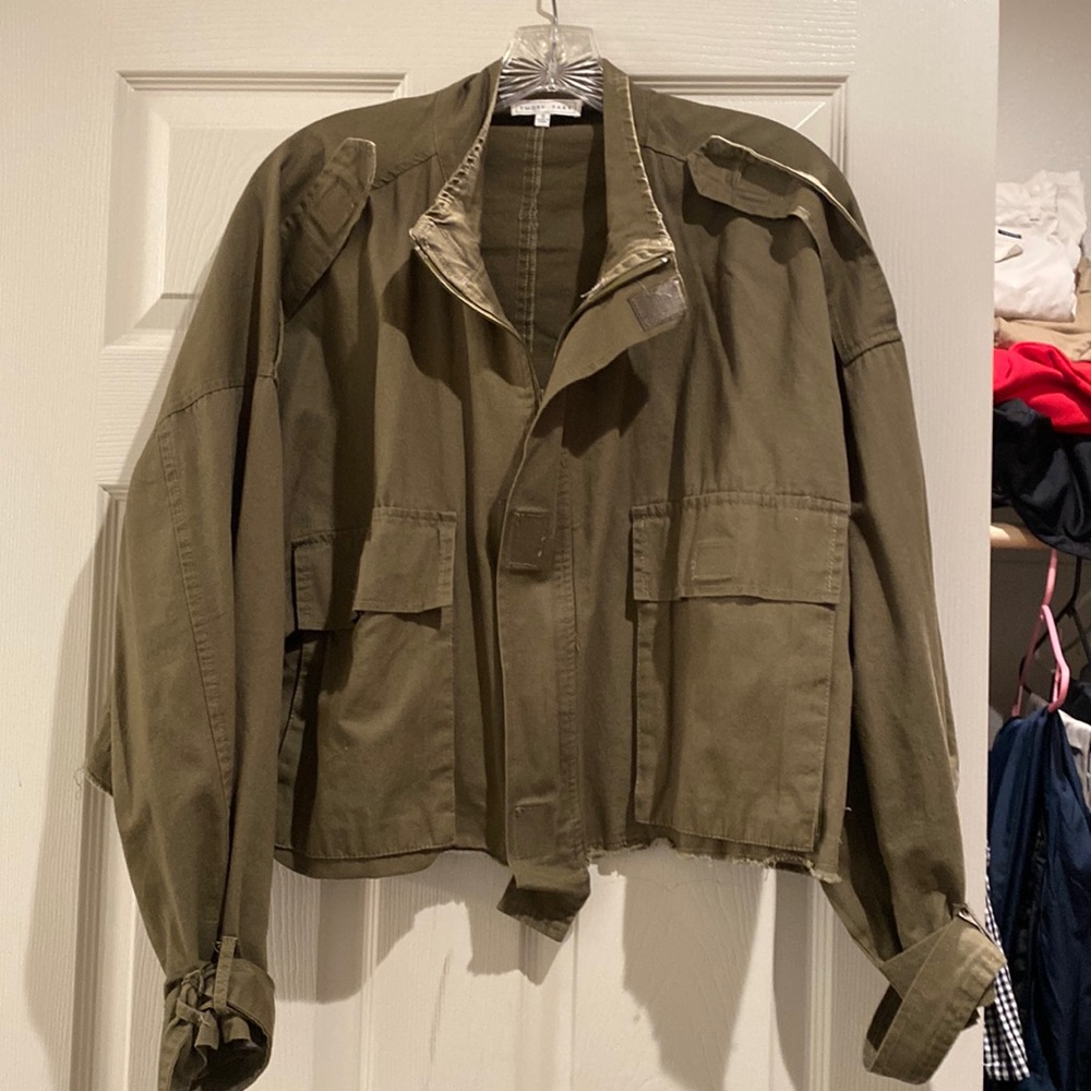 Olive green utility jacket